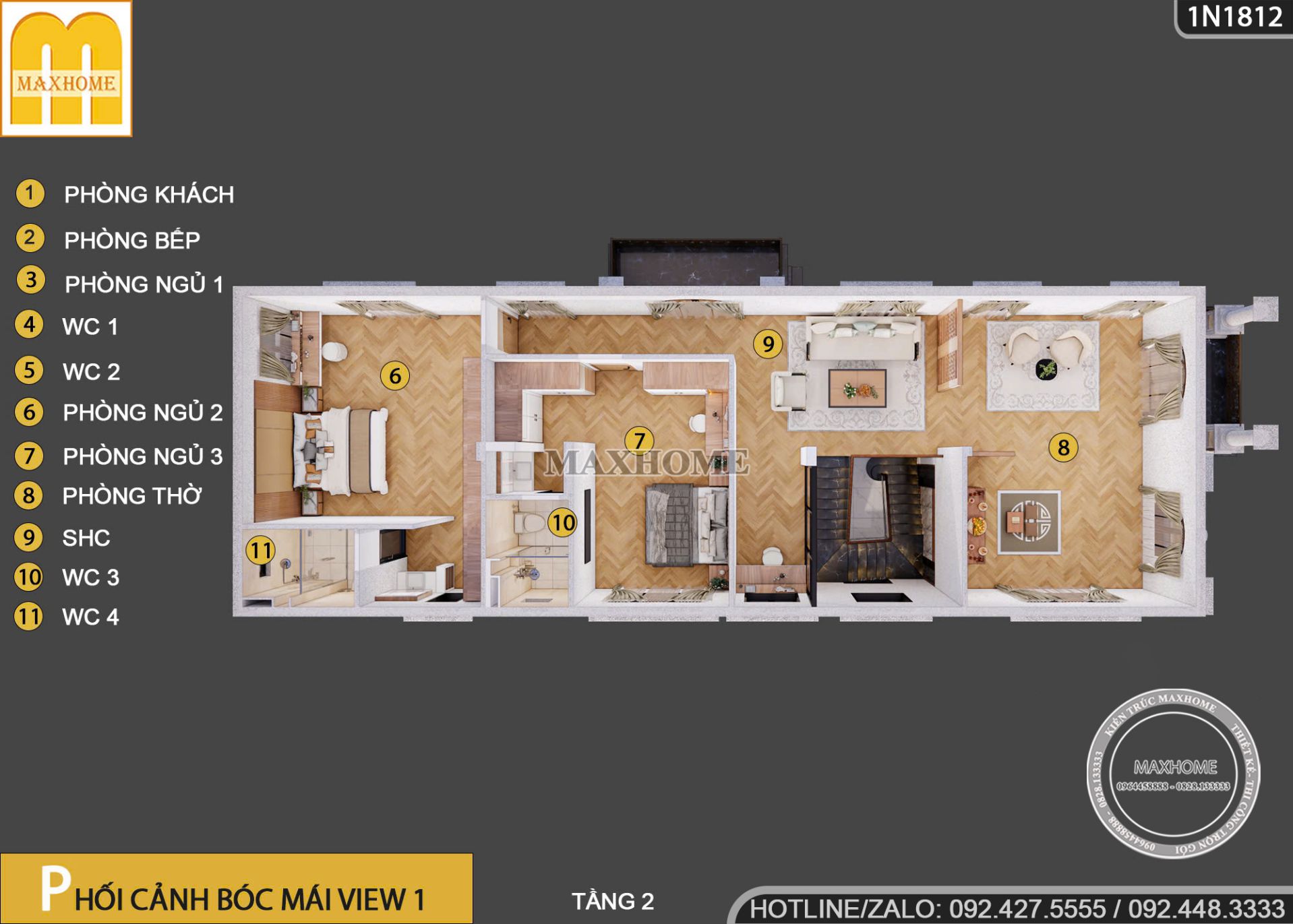 thiet ke nha pho 2 tang tan co so huu kien truc sang trong tai sai gon 16