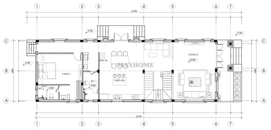 thiet ke nha pho 2 tang tan co so huu kien truc sang trong tai sai gon 24