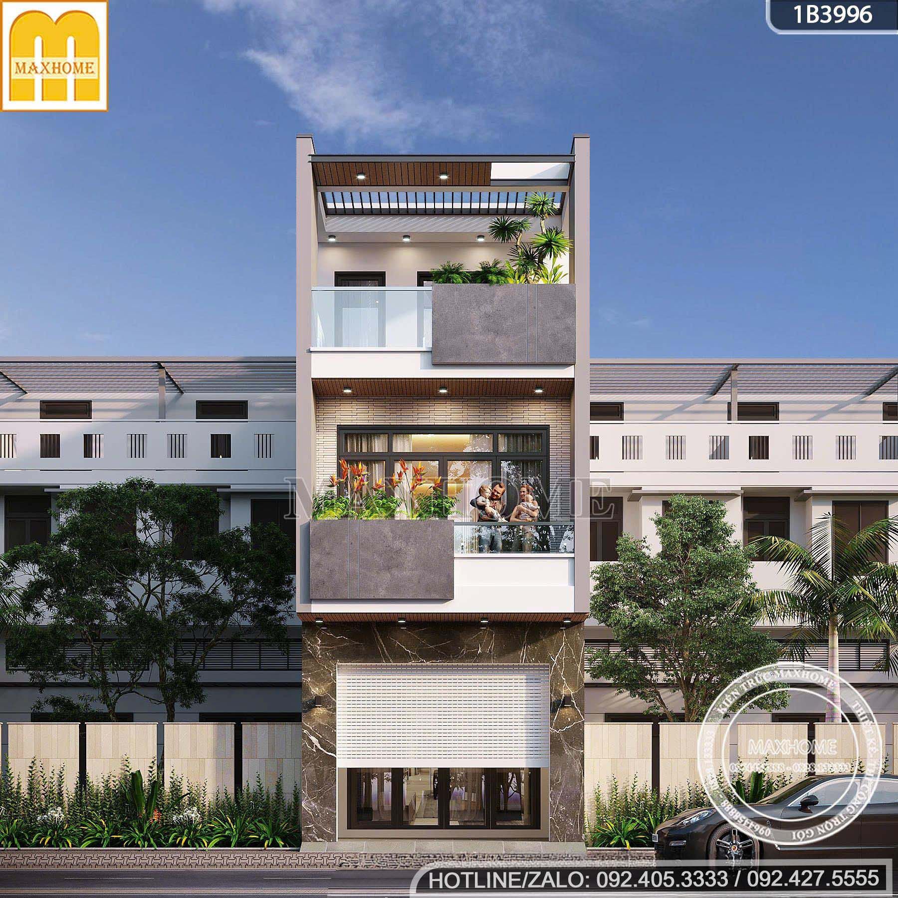 thiet ke nha pho 3 tang hien dai voi phoi mau phong thuy hop menh mh05747 6