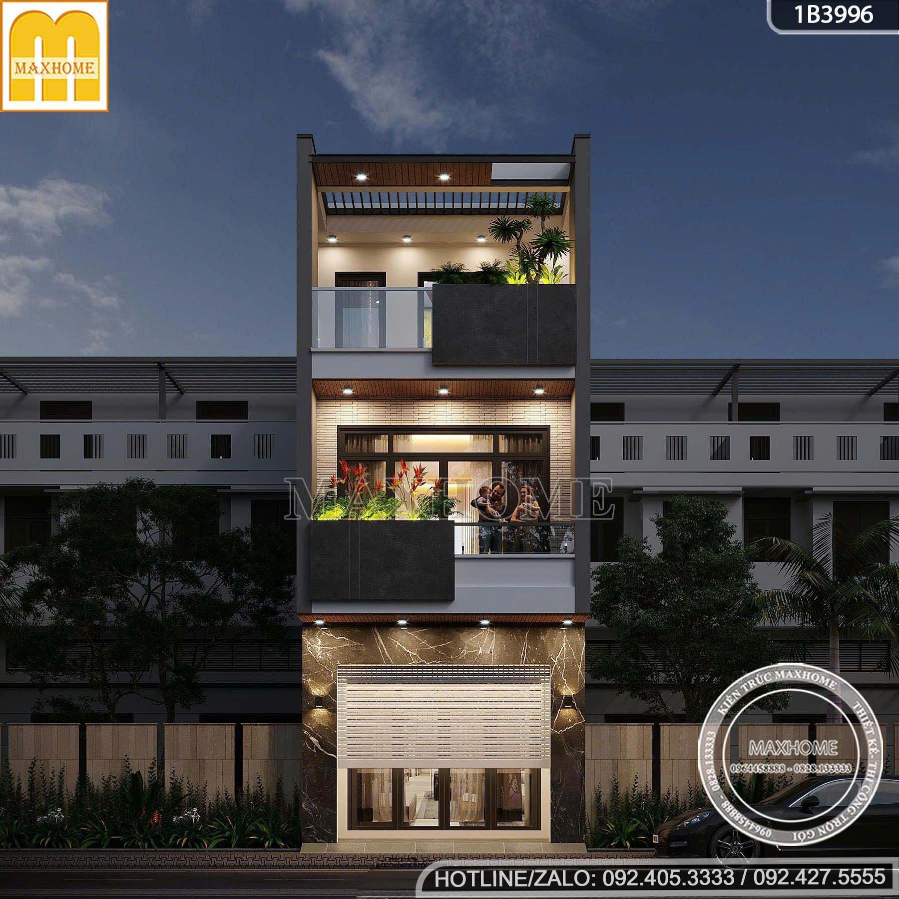 thiet ke nha pho 3 tang hien dai voi phoi mau phong thuy hop menh mh05747 7