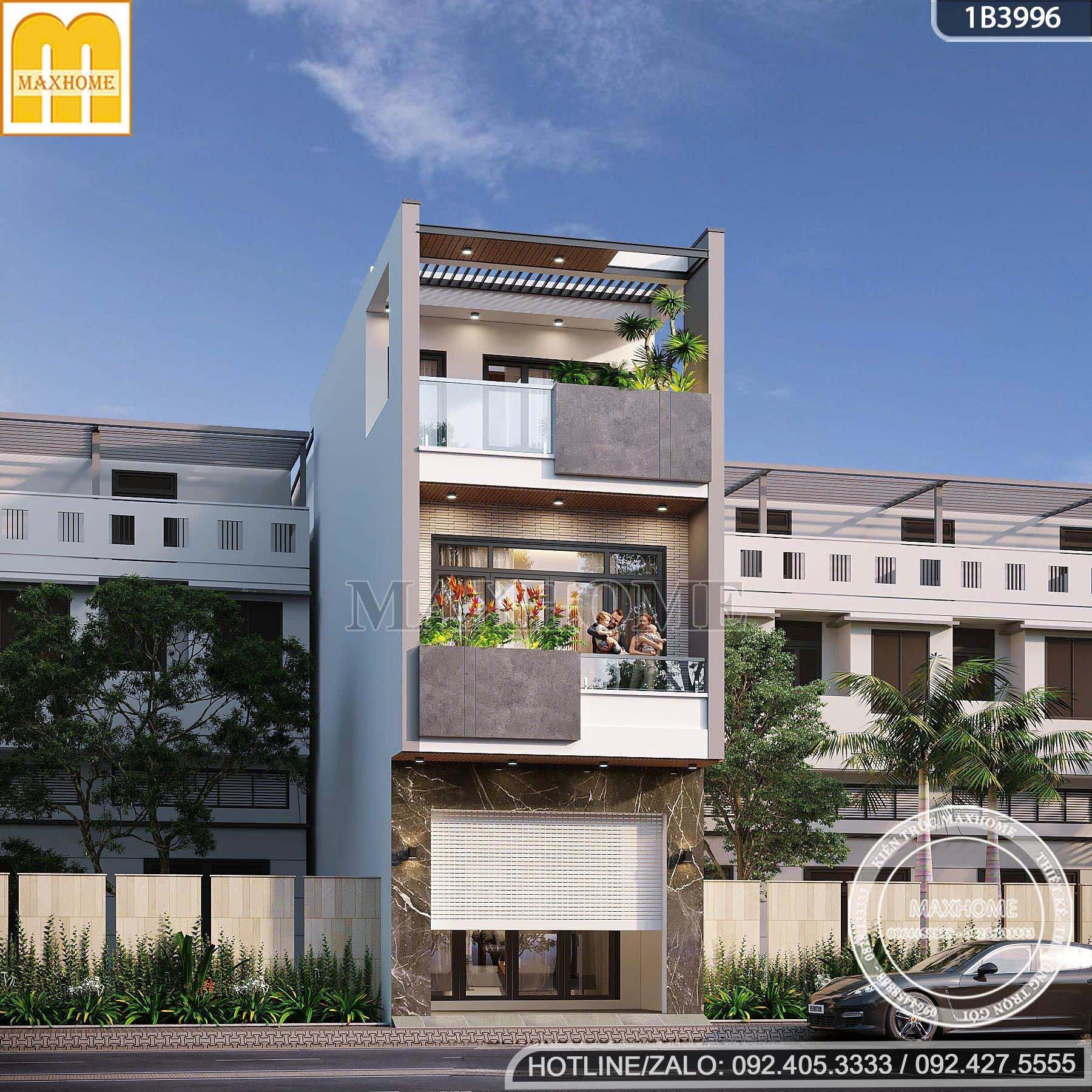 thiet ke nha pho 3 tang hien dai voi phoi mau phong thuy hop menh mh05747 8