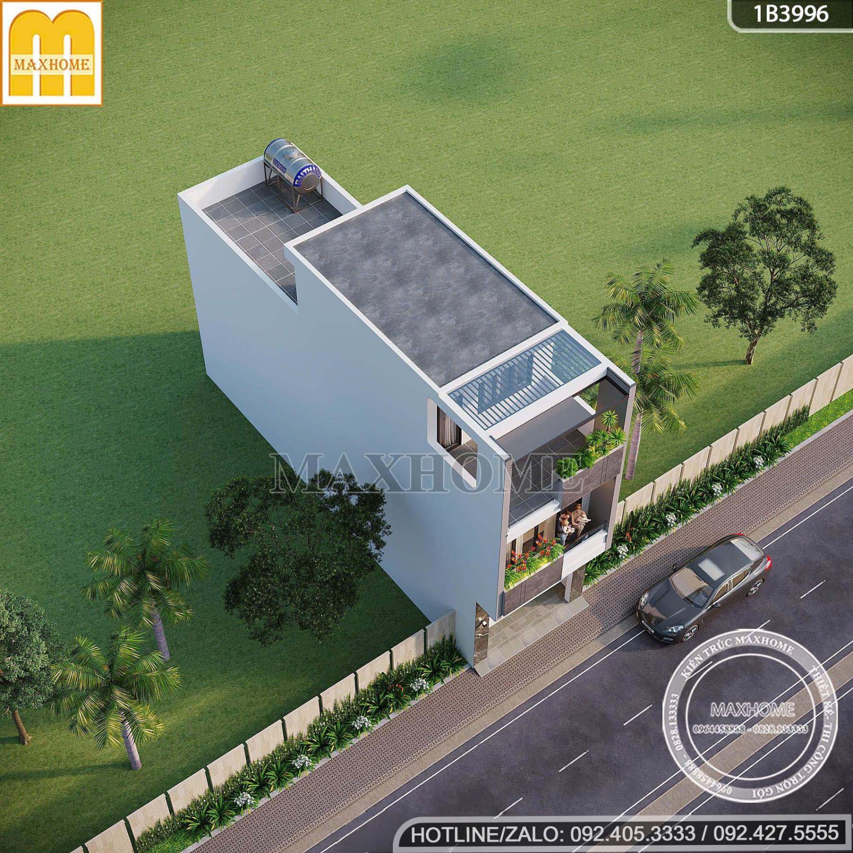 thiet ke nha pho 3 tang hien dai voi phoi mau phong thuy hop menh mh05747 9