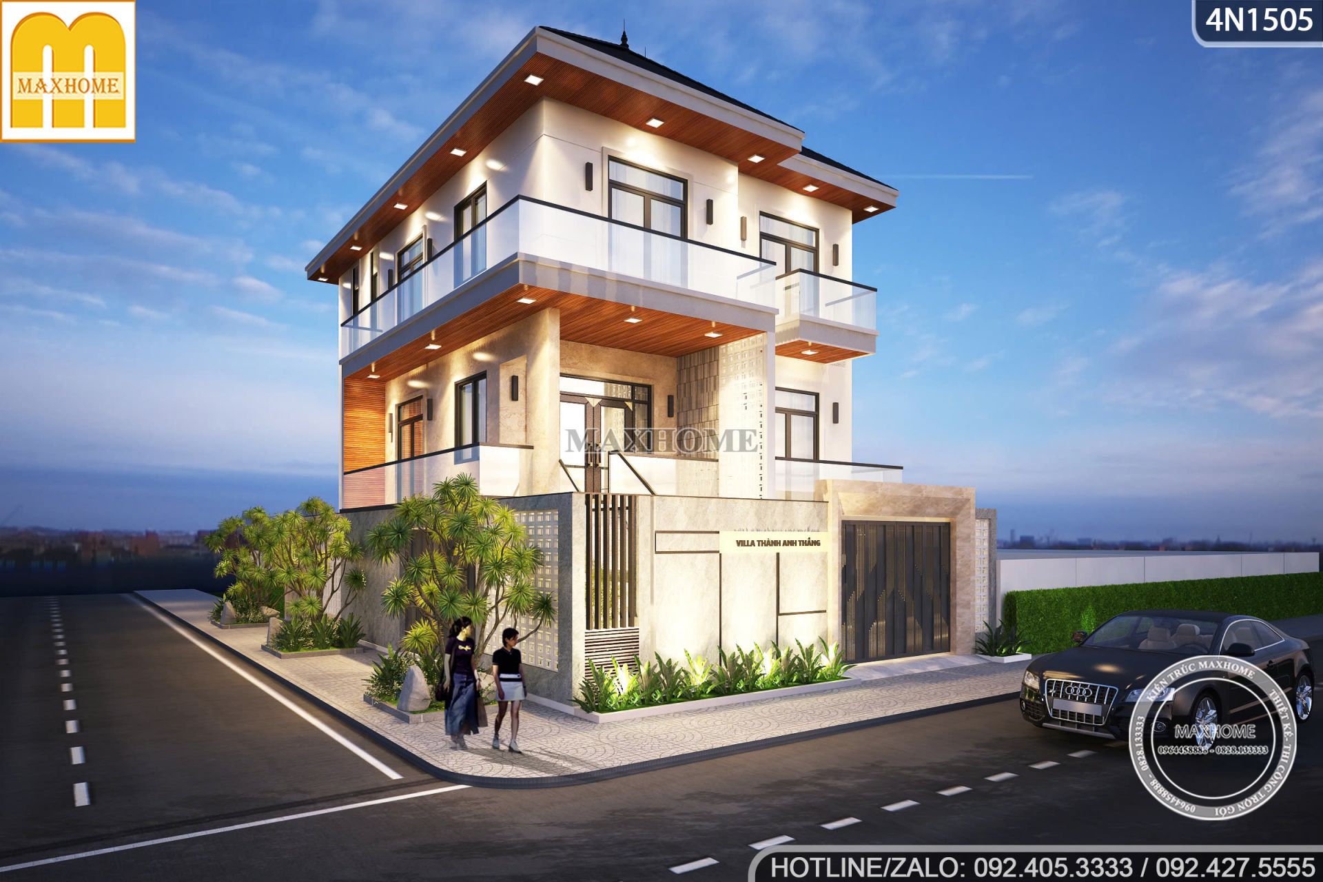 thiet ke nha pho 3 tang lo goc voi khong gian mo cong nang toi uu 1