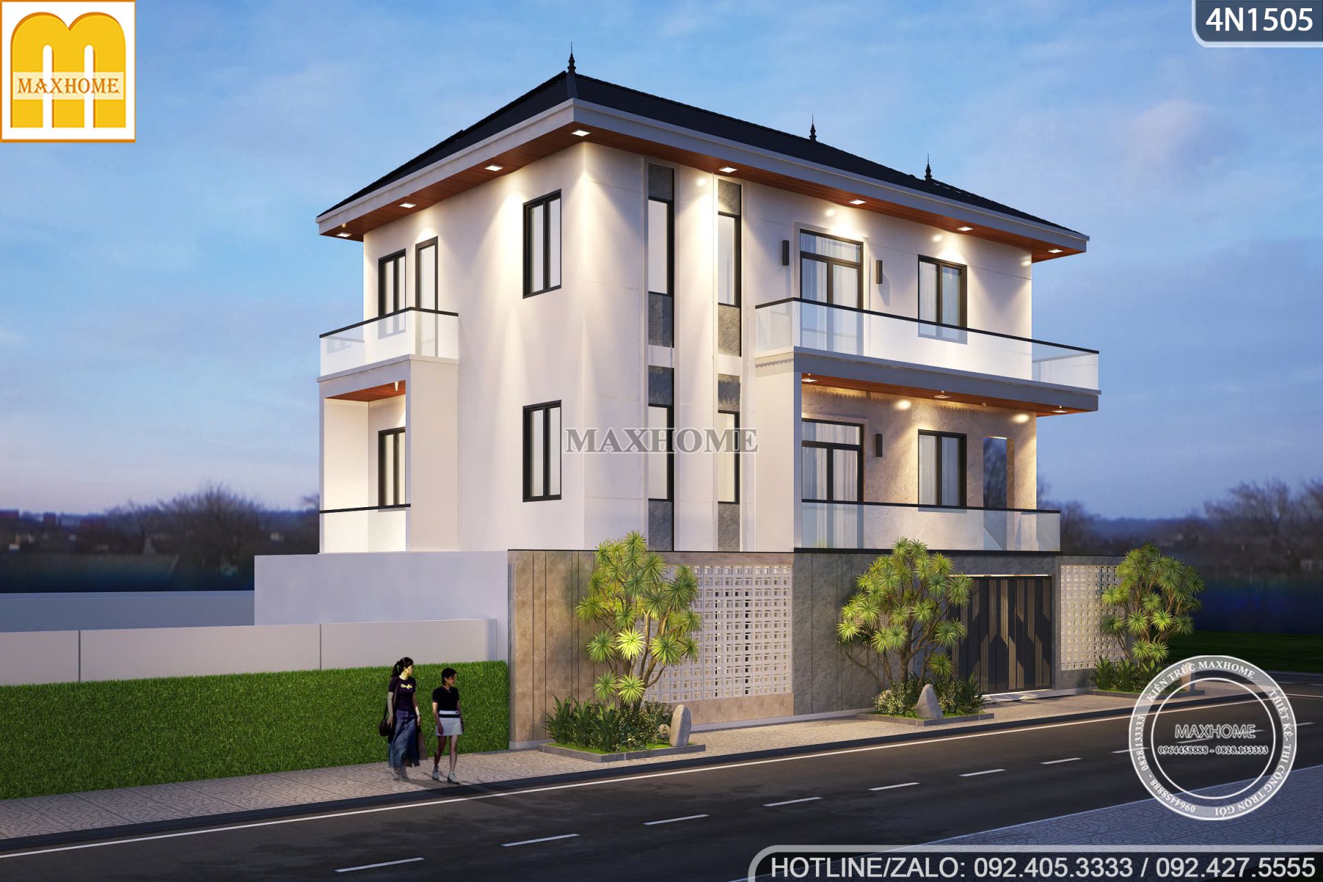 thiet ke nha pho 3 tang lo goc voi khong gian mo cong nang toi uu 10