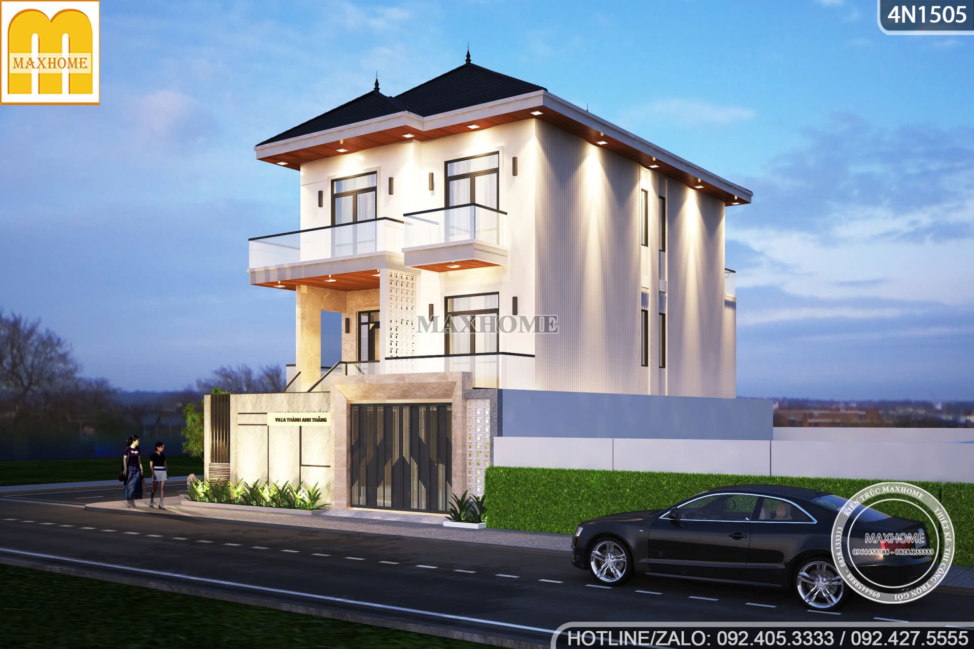 thiet ke nha pho 3 tang lo goc voi khong gian mo cong nang toi uu 9