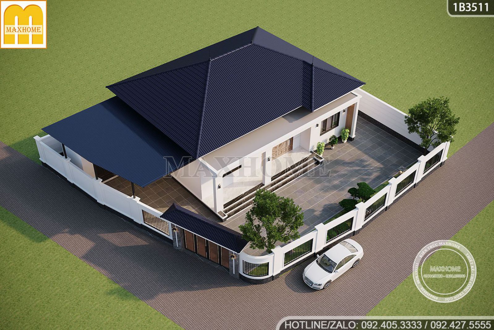 tien nghi voi mau nha cap 4 co gara de xe rong rai o ninh binh 3