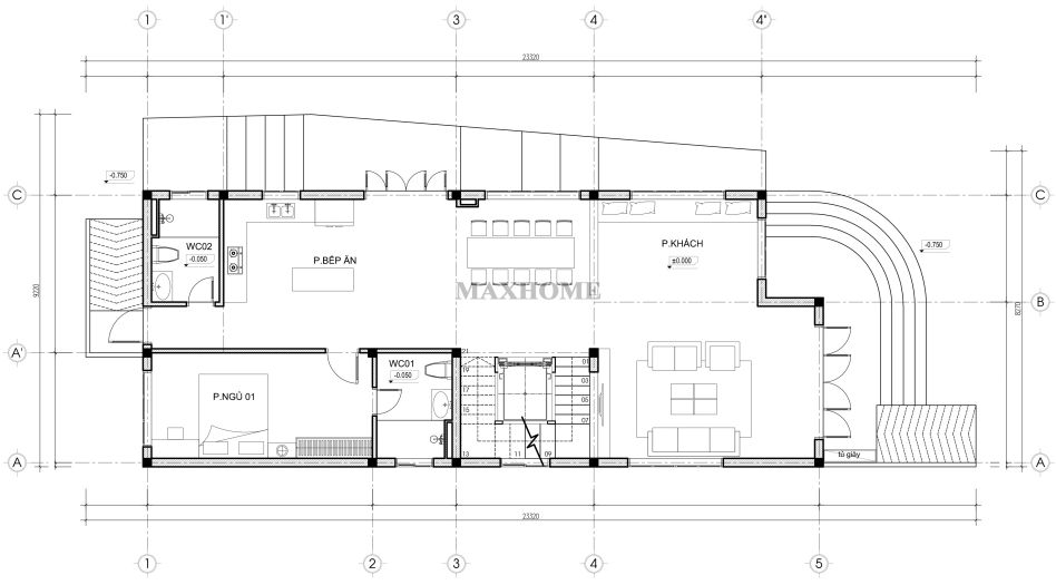 tinh than hien dai hien ro trong ban thiet ke nha 3 tang 1 tum ca tinh 12