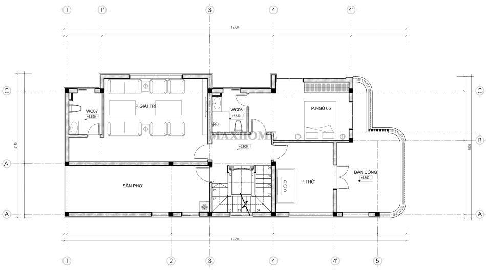 tinh than hien dai hien ro trong ban thiet ke nha 3 tang 1 tum ca tinh 14
