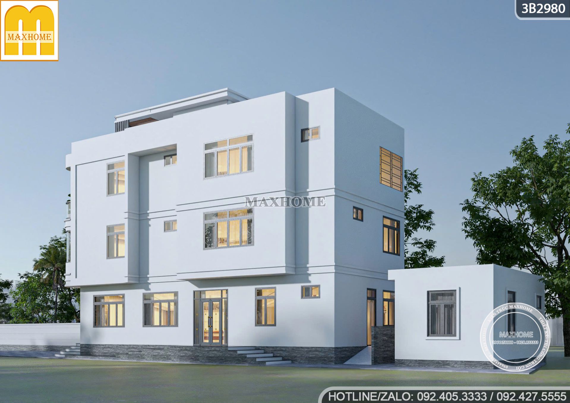 tinh than hien dai hien ro trong ban thiet ke nha 3 tang 1 tum ca tinh 8