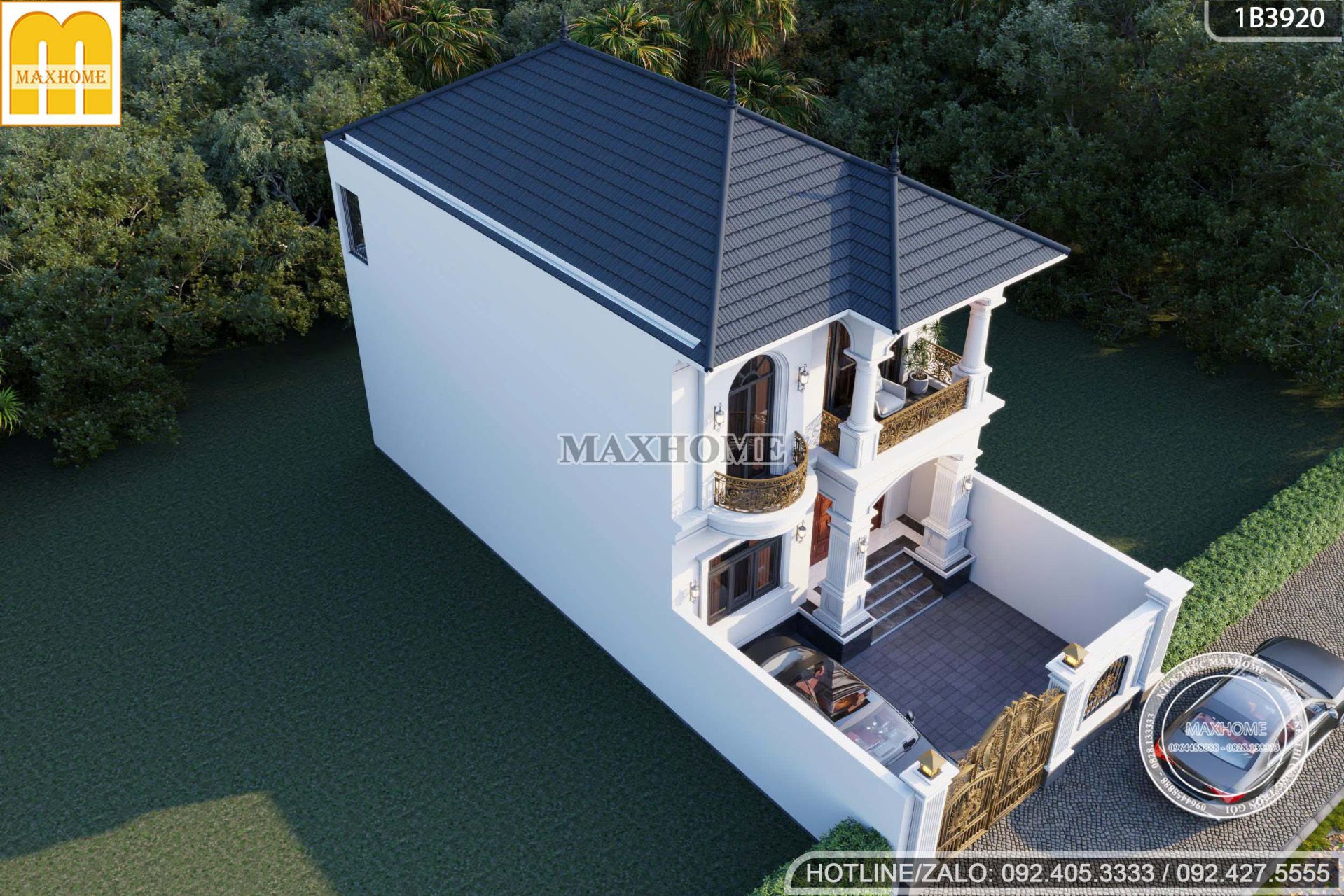 tron bo ban ve nha 2 tang mai nhat tan co dien 4 phong ngu chuan xu huong mh05742 8