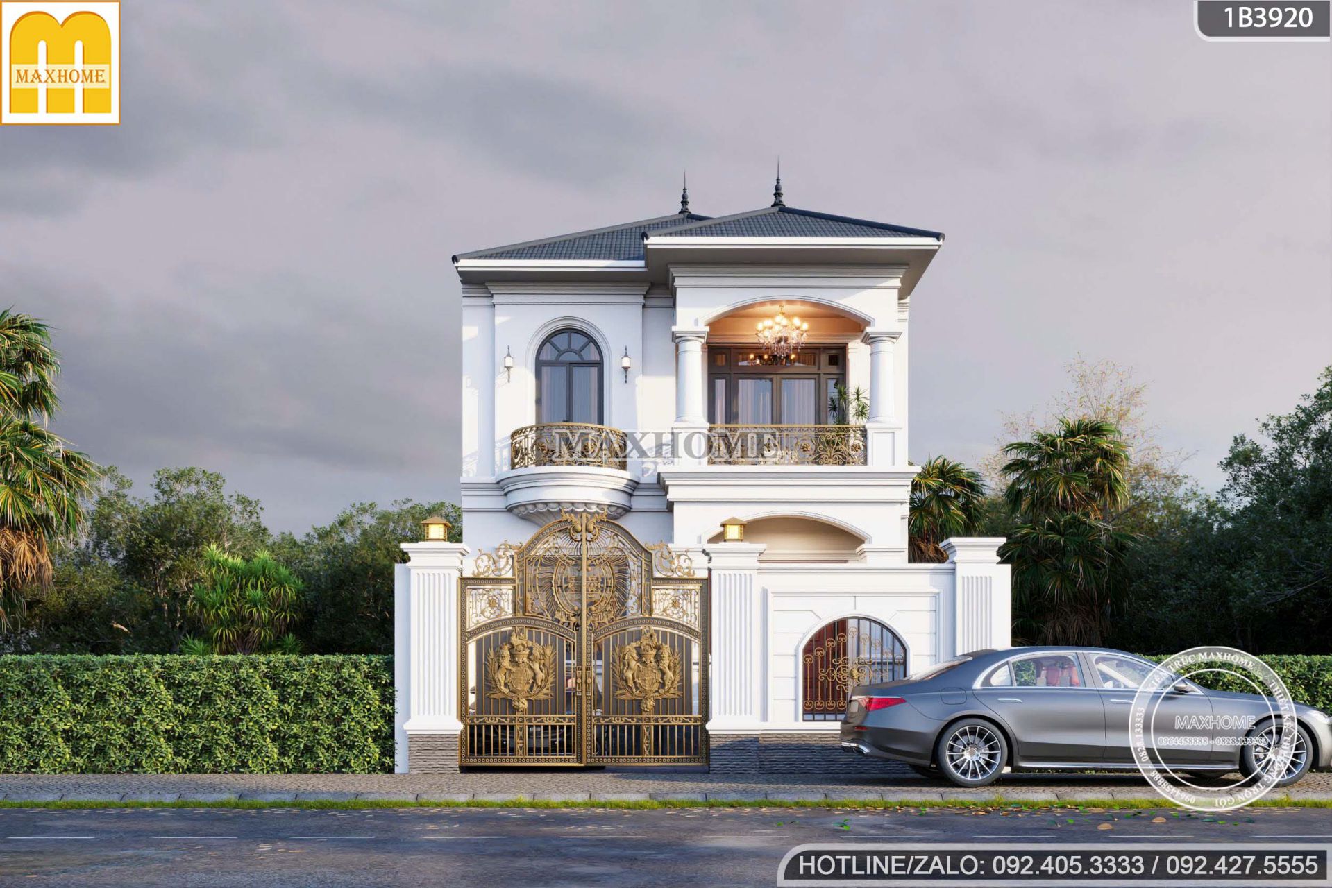 tron bo ban ve nha 2 tang mai nhat tan co dien 4 phong ngu chuan xu huong mh05742 9