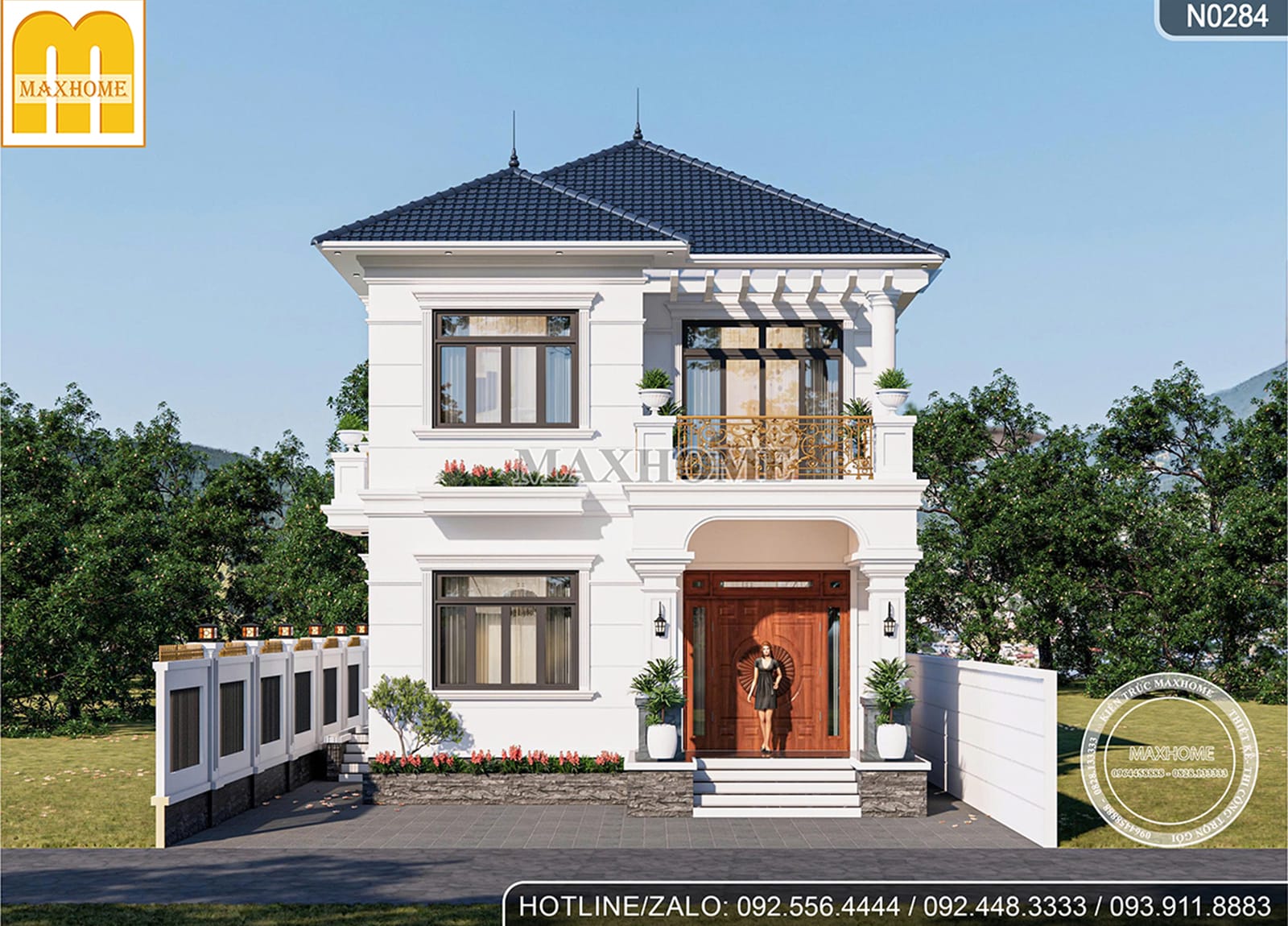Hướng nhìn chính diện ngôi nhà Hướng nhìn chính diện ngôi nhà