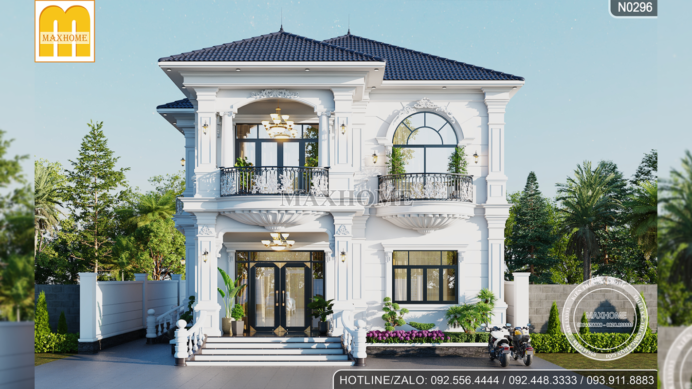 Thiet ke nha mai nhat 2 tang tan co dien thanh lich, khong bao gio loi thoi 6