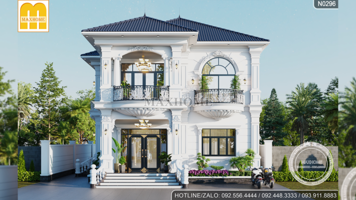 Thiet ke nha mai nhat 2 tang tan co dien thanh lich, khong bao gio loi thoi 6