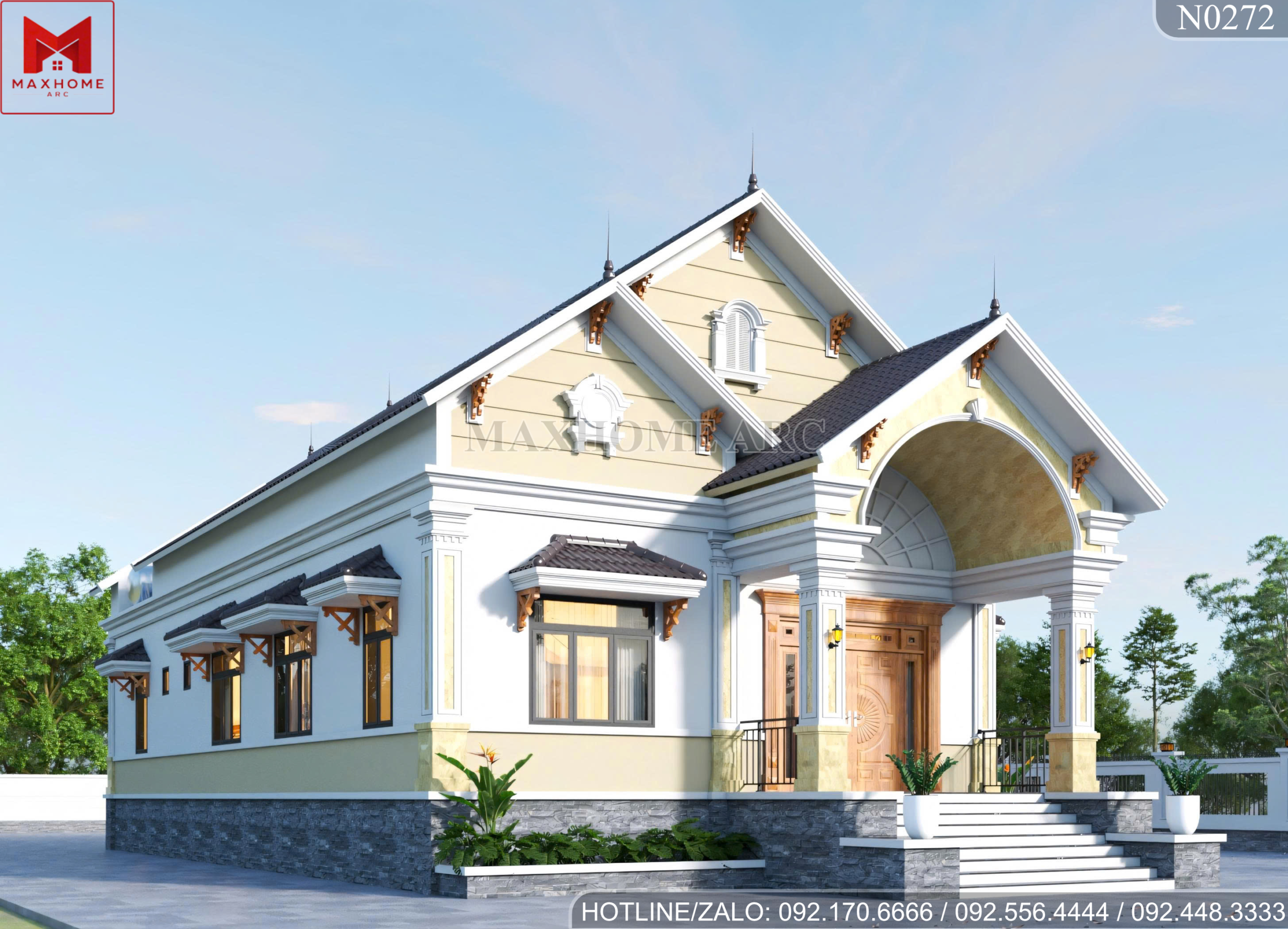 Góc nhìn bên hông trái ngôi nhà đẹp | MH06421