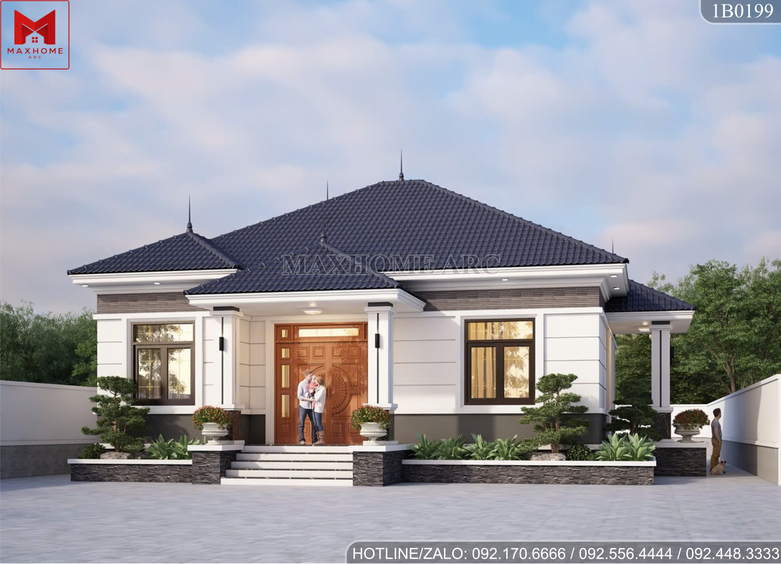 Góc nhìn chính diện ngôi nhà | MH06430 Góc nhìn chính diện ngôi nhà | MH06430