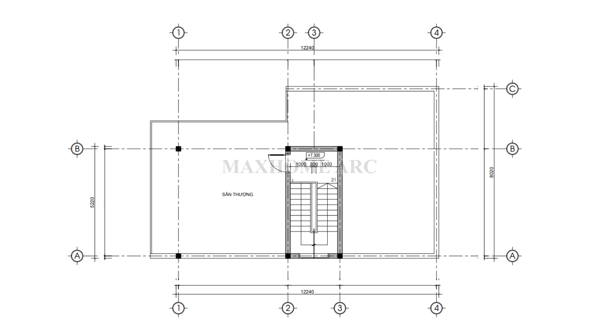 Mặt bằng công năng tầng tum | MH06477 Mặt bằng công năng tầng tum | MH06477