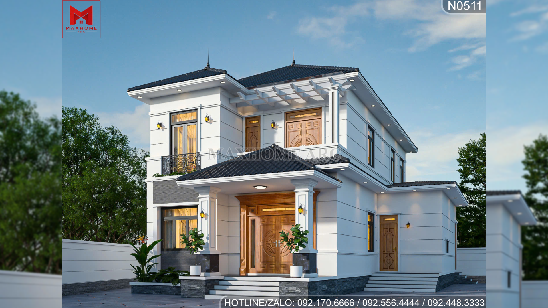 Thiet ke nha vuon mai Nhat 2 tang tach bep rieng, dep tu moi goc nhin 7
