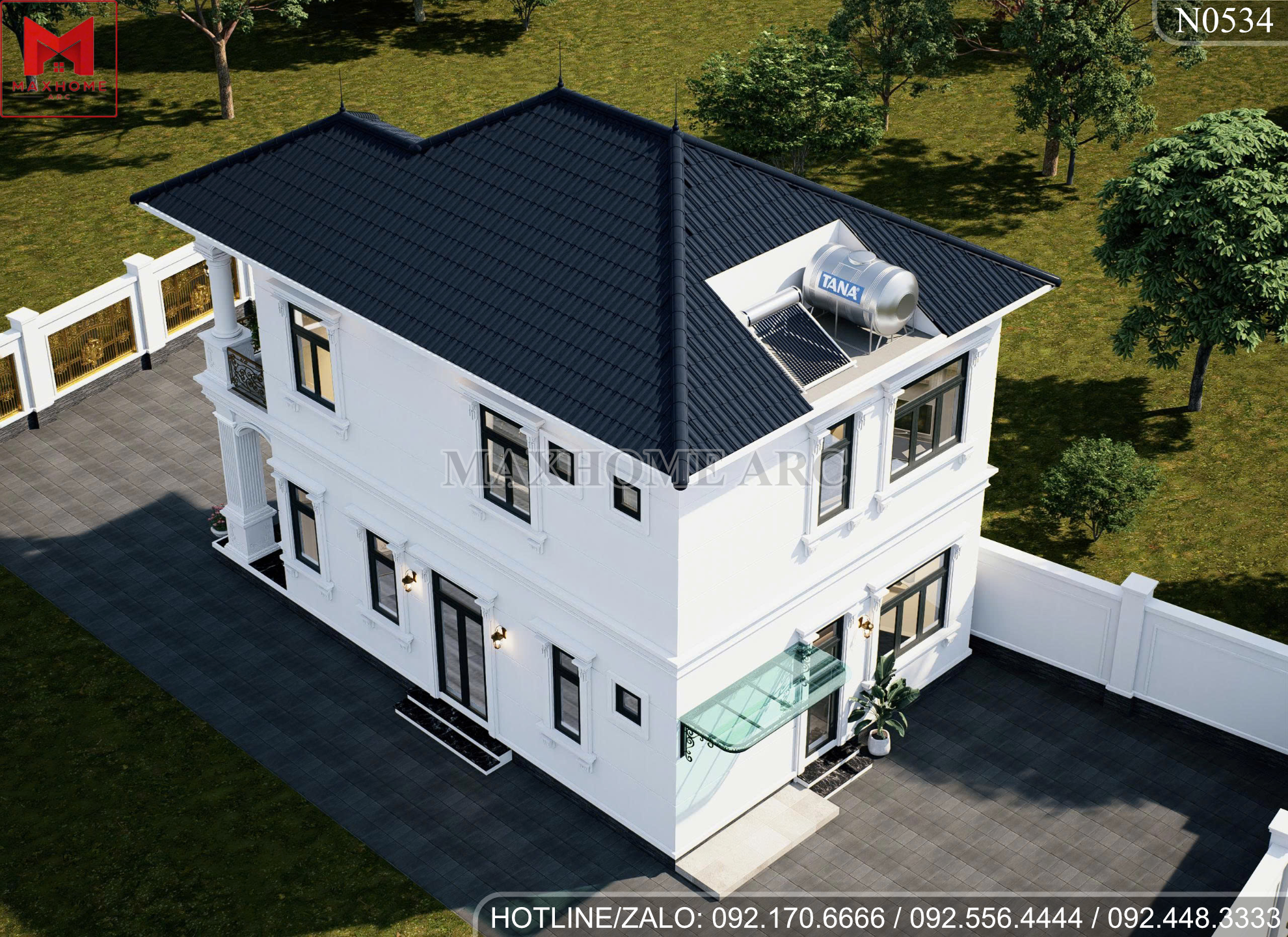 Vị trí téc nước trên mái | MH06473