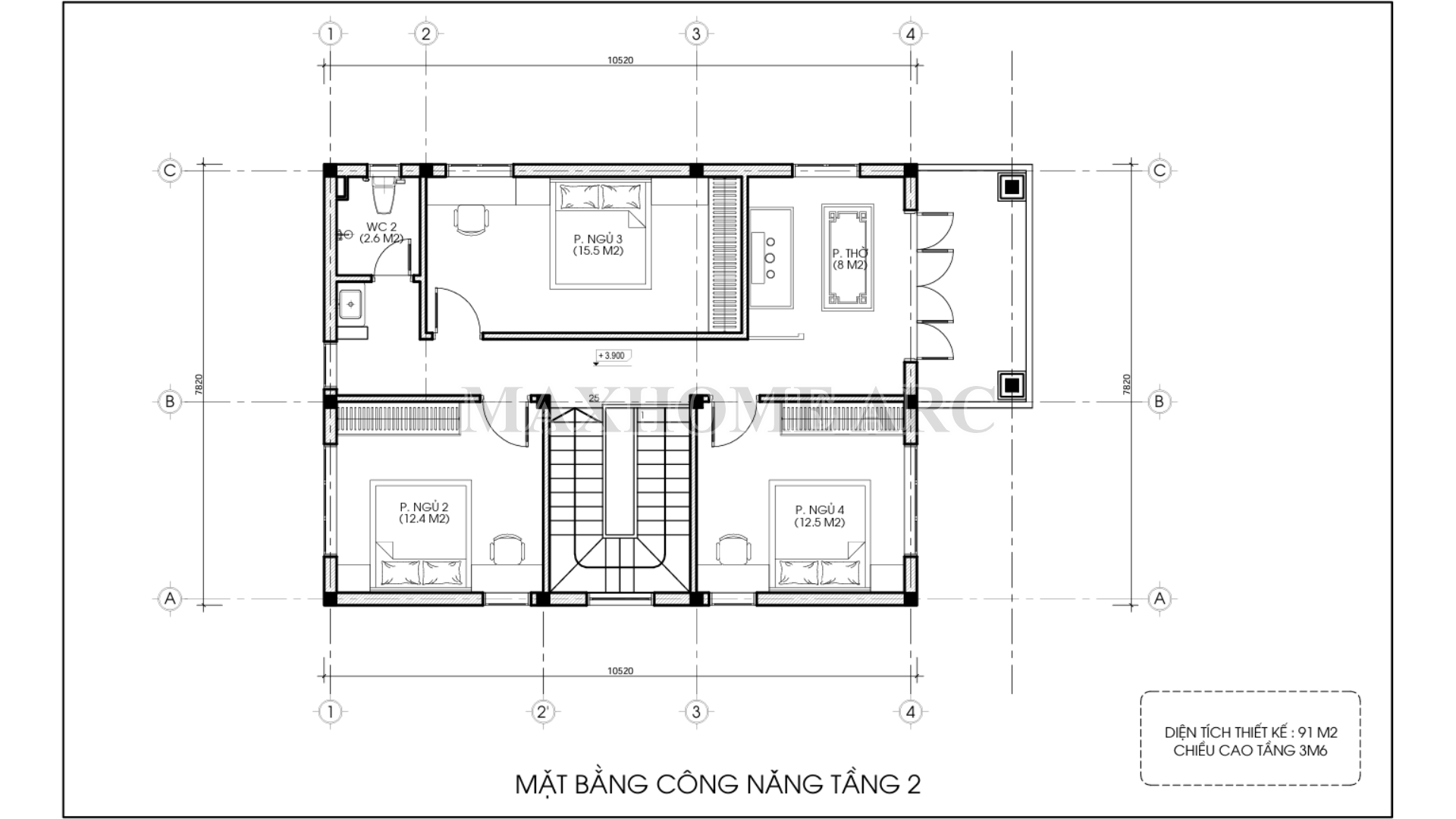 Mặt bằng công năng tầng 1 | MH06473